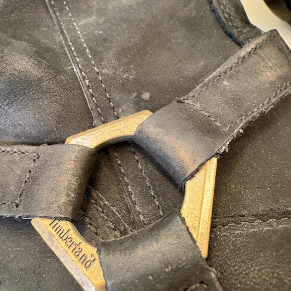 Timberland Women's Black Leather Harness Moto Boots size 8 - Picture 2 of 9